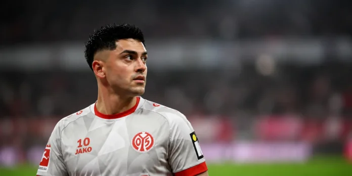 Nadiem Amiri of Mainz 05 during a Bundesliga match as reports link the Germany international with a summer transfer to RB Leipzig.